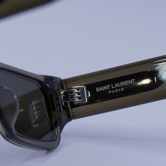 Saint Laurent SL660/F 003 Sunglasses Brown Rectangle Frame, Grey Lenses - Picture 8 of 12